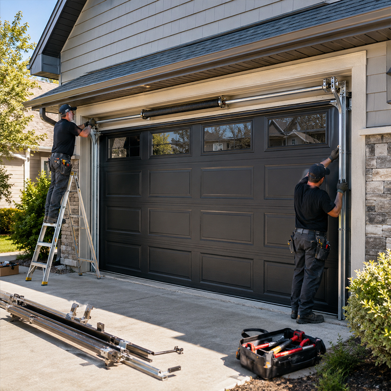 Garage door installation by professional technicians.